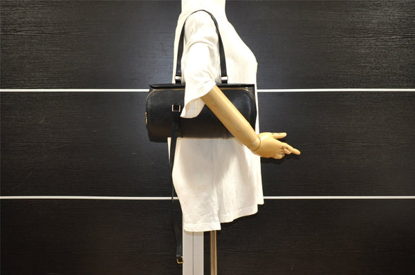 Authentic Louis Vuitton Epi Soufflot Black Hand Bag M52222 LV Junk 8775I