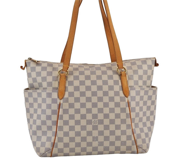 Authentic Louis Vuitton Damier Azur Totally MM Tote Bag N51262 LV 8777J