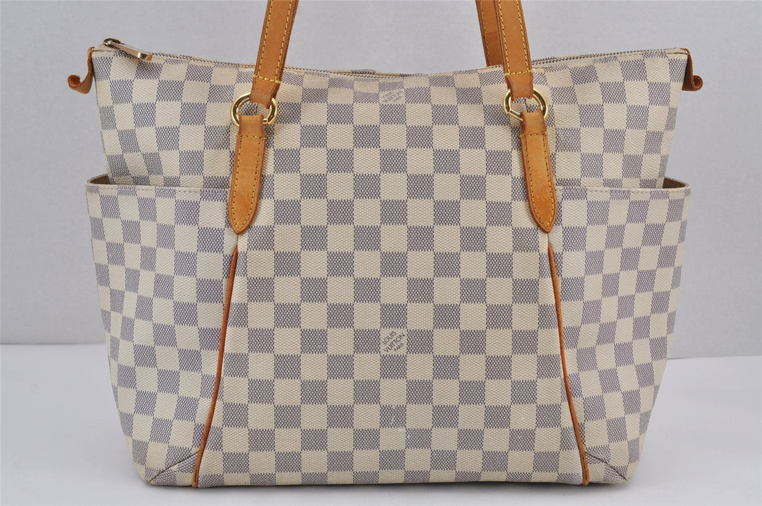 Authentic Louis Vuitton Damier Azur Totally MM Tote Bag N51262 LV 8777J