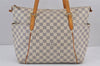 Authentic Louis Vuitton Damier Azur Totally MM Tote Bag N51262 LV 8777J