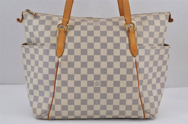 Authentic Louis Vuitton Damier Azur Totally MM Tote Bag N51262 LV 8777J