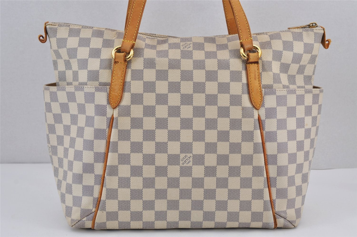 Authentic Louis Vuitton Damier Azur Totally MM Tote Bag N51262 LV 8777J