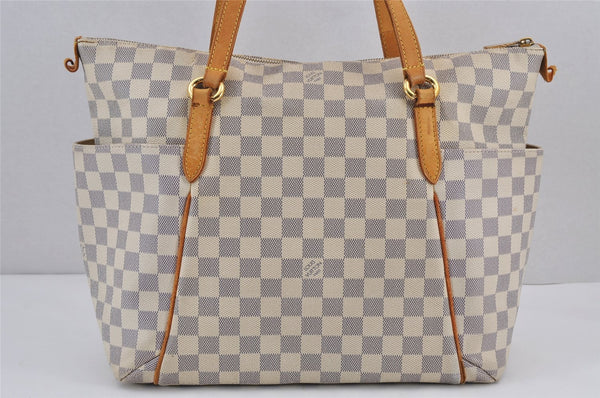 Authentic Louis Vuitton Damier Azur Totally MM Tote Bag N51262 LV 8777J