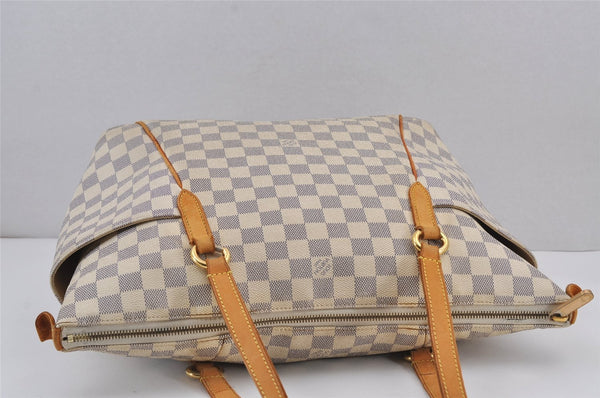 Authentic Louis Vuitton Damier Azur Totally MM Tote Bag N51262 LV 8777J