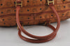 Authentic MCM Visetos Leather Vintage 2Way Travel Boston Bag Brown 8779J