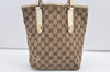 Authentic GUCCI Charmy Shoulder Tote Bag GG Canvas Leather 153361 Brown 8782J