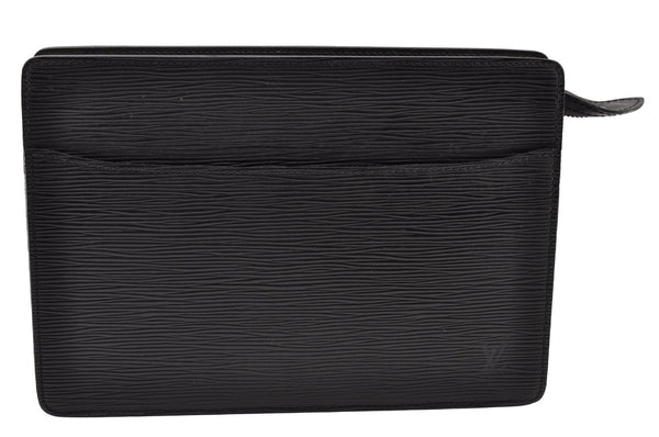 Authentic Louis Vuitton Epi Pochette Homme Clutch Hand Bag Black M52522 LV 8784I