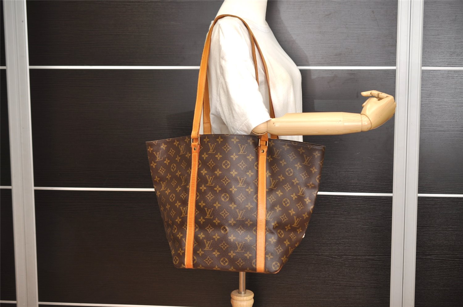 Authentic Louis Vuitton Monogram Sac Shopping PM Tote Bag M51108 LV 8785J
