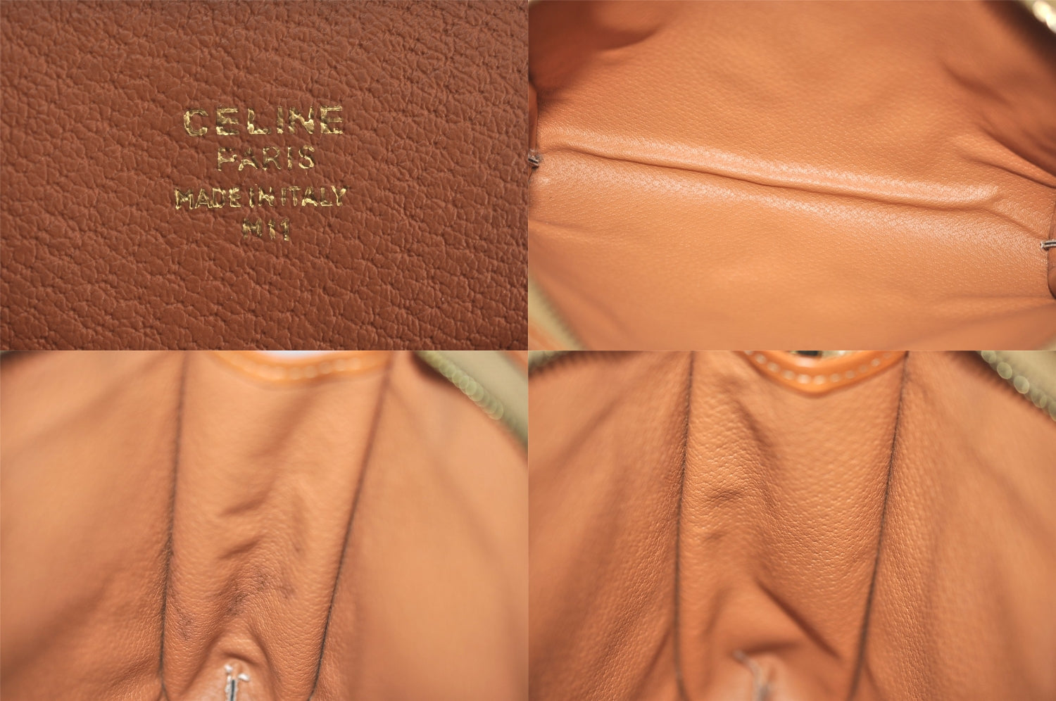 Authentic CELINE Macadam Blason Pattern Clutch Hand Bag PVC Leather Brown 8786M