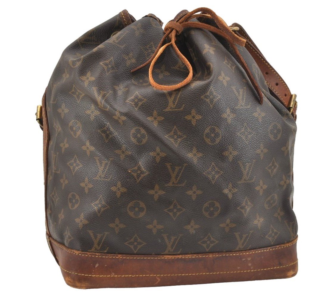 Authentic Louis Vuitton Monogram Noe Shoulder Drawstring Bag M42224 LV 8787I