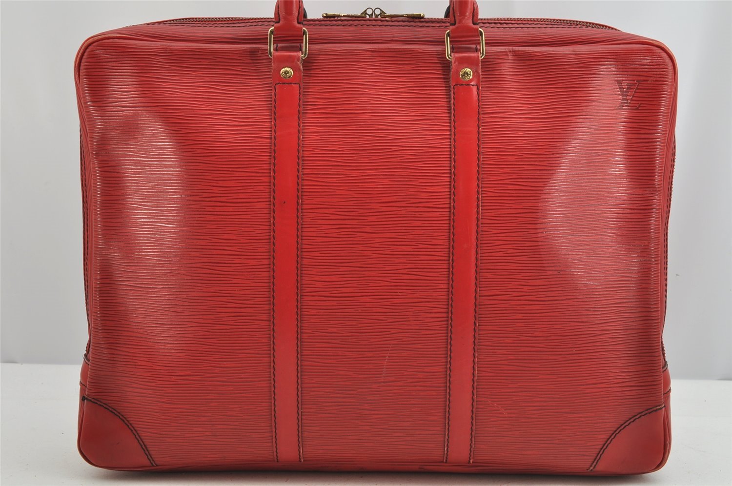 Authentic Louis Vuitton Epi Porte Documents Voyage Briefcase Red M54477 LV 8787J