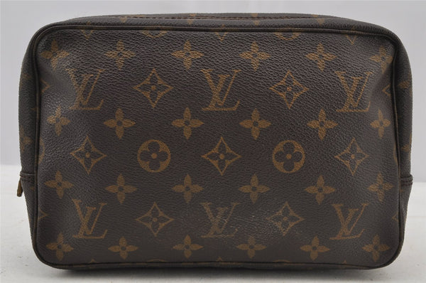 Auth Louis Vuitton Monogram Trousse Toilette 23 Clutch Hand Bag M47524 LV 8788I