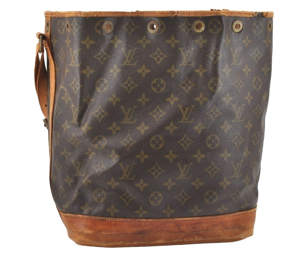 Authentic Louis Vuitton Monogram Noe Shoulder Drawstring Bag M42224 LV 8789I