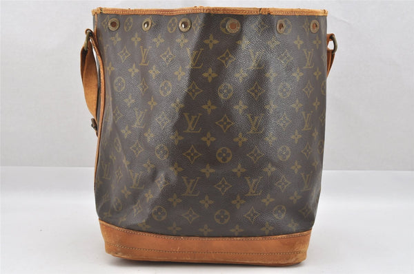 Authentic Louis Vuitton Monogram Noe Shoulder Drawstring Bag M42224 LV 8789I