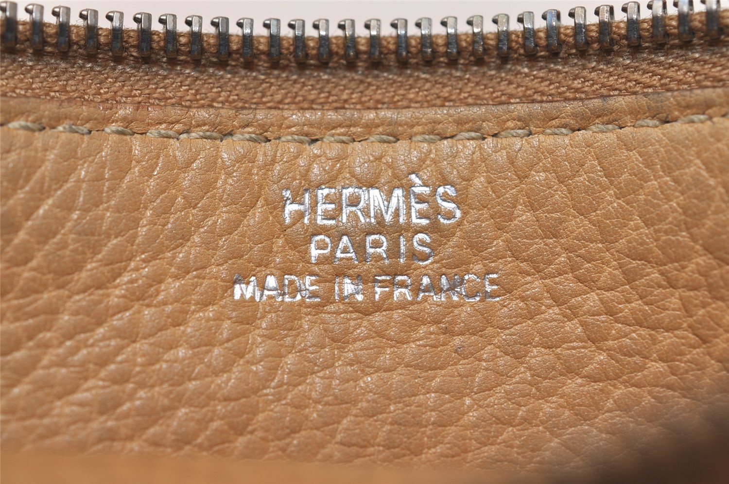 Authentic HERMES Dogon GM Vintage Leather Long Wallet Purse Beige 8789J