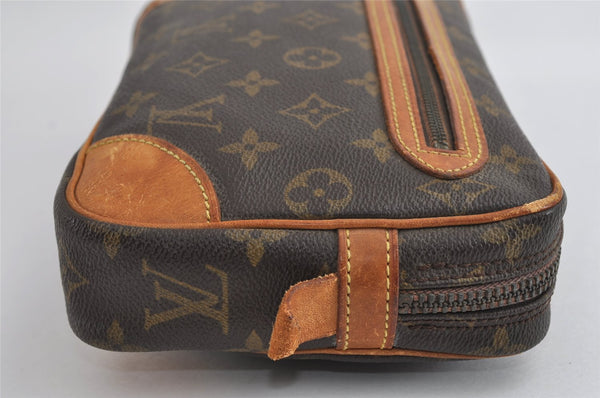 Authentic Louis Vuitton Monogram Marly Dragonne Clutch Hand Bag Old Model 8791I