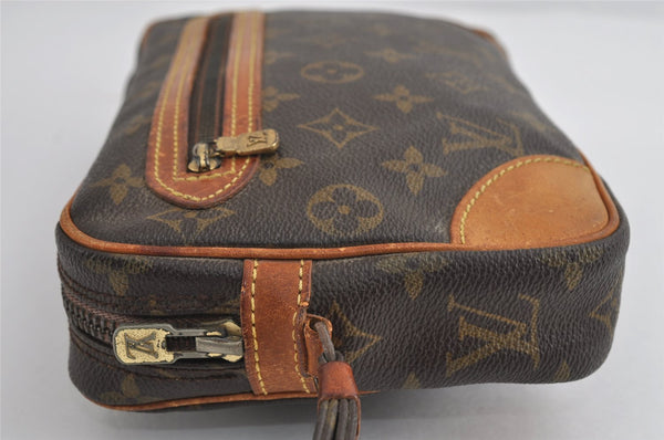 Authentic Louis Vuitton Monogram Marly Dragonne Clutch Hand Bag Old Model 8791I