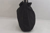 Authentic GUCCI Bamboo Vintage 2Way Shoulder Hand Bag Nylon Leather Black 8795M