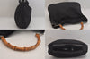 Authentic GUCCI Bamboo Vintage 2Way Shoulder Hand Bag Nylon Leather Black 8795M