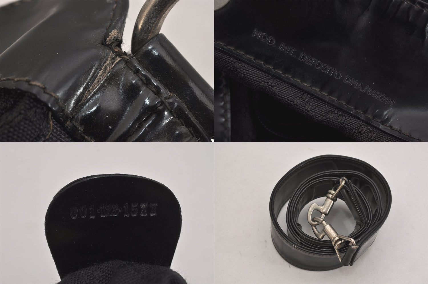 Authentic GUCCI Bamboo Vintage 2Way Shoulder Hand Bag Nylon Leather Black 8795M