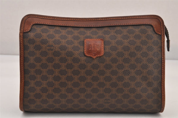 バッグ CELINE MACADAM ENAMEL PVC HAND BAG PORCH CELINE Vintage Macadam PVC Shoulder Tote Bag Auth/M14 Brown
