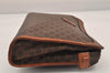 Authentic CELINE Macadam Blason Clutch Hand Bag Purse PVC Leather Brown 8796M