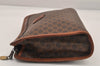 Authentic CELINE Macadam Blason Clutch Hand Bag Purse PVC Leather Brown 8796M