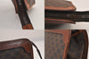 Authentic CELINE Macadam Blason Clutch Hand Bag Purse PVC Leather Brown 8796M