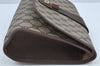Authentic GUCCI Web Sherry Line Clutch Hand Bag Purse GG PVC Leather Brown 8799H