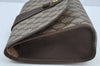 Authentic GUCCI Web Sherry Line Clutch Hand Bag Purse GG PVC Leather Brown 8799H
