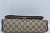 Authentic GUCCI Web Sherry Line Clutch Hand Bag Purse GG PVC Leather Brown 8799H