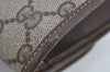 Authentic GUCCI Web Sherry Line Clutch Hand Bag Purse GG PVC Leather Brown 8799H