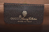 Authentic GUCCI Web Sherry Line Clutch Hand Bag Purse GG PVC Leather Brown 8799H
