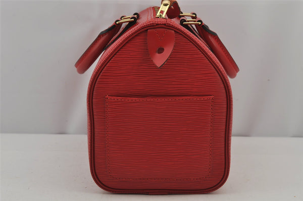 Authentic Louis Vuitton Epi Speedy 25 Hand Boston Bag Red M43017 LV 8799J