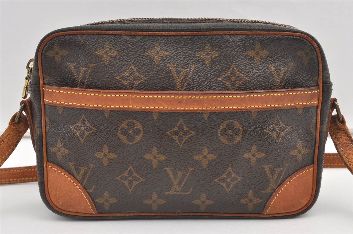 Authentic Louis Vuitton Monogram Trocadero 23 Shoulder Cross Bag M51276 LV 8801J