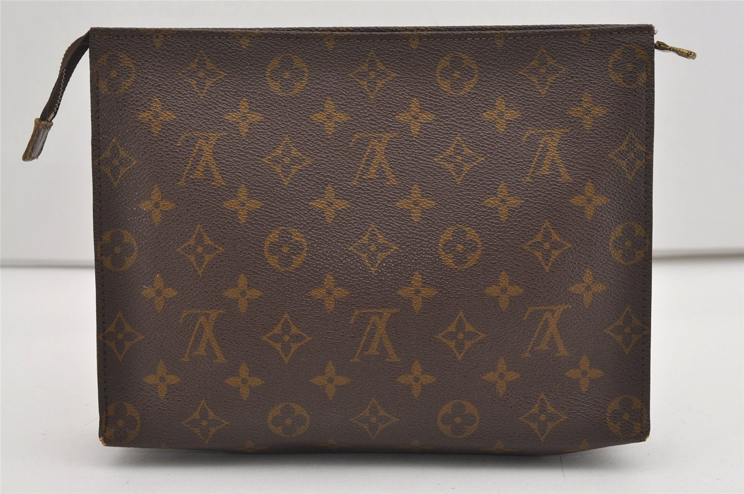 Auth Louis Vuitton Monogram Poche Toilette 26 Cosmetics Pouch Old Model LV 8803I