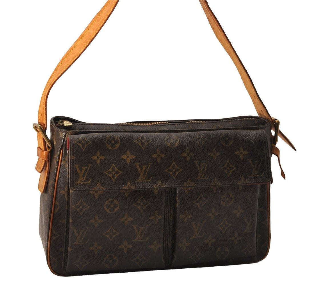 Authentic Louis Vuitton Monogram Viva Cite GM Shoulder Bag M51163 LV 8805J