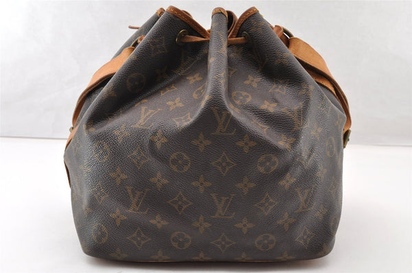 Authentic Louis Vuitton Monogram Petit Noe M42226 Shoulder Drawstring Bag 8807I