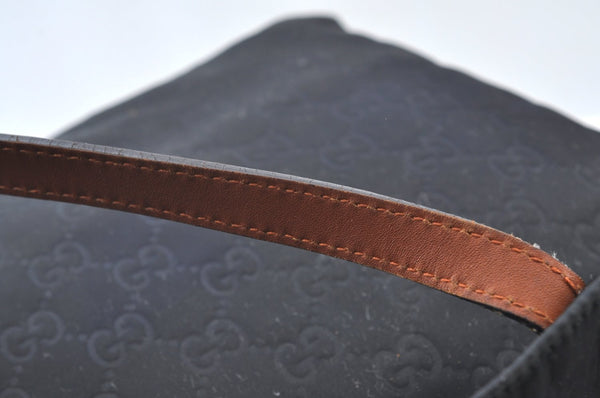 Authentic GUCCI Shoulder Hand Tote Bag GG Nylon Leather 282439 Black 8808H