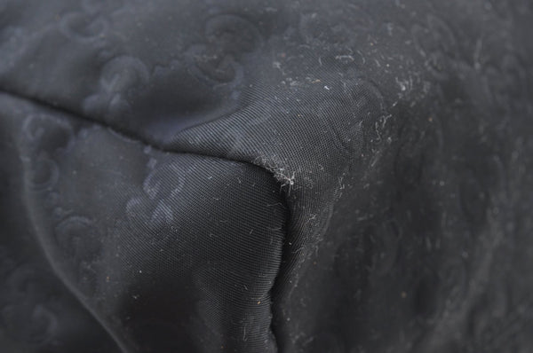 Authentic GUCCI Shoulder Hand Tote Bag GG Nylon Leather 282439 Black 8808H