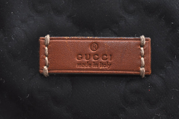 Authentic GUCCI Shoulder Hand Tote Bag GG Nylon Leather 282439 Black 8808H