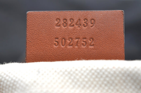 Authentic GUCCI Shoulder Hand Tote Bag GG Nylon Leather 282439 Black 8808H