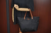 Authentic GUCCI Shoulder Hand Tote Bag GG Nylon Leather 282439 Black 8808H