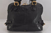Authentic Chloe Vintage Paddington Leather Shoulder Hand Bag Black 8811M