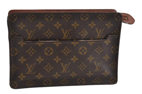 Authentic Louis Vuitton Monogram Pochette Homme Clutch Hand Bag M51795 LV 8812I