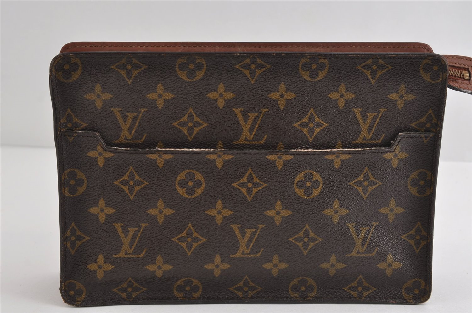 Authentic Louis Vuitton Monogram Pochette Homme Clutch Hand Bag M51795 LV 8812I