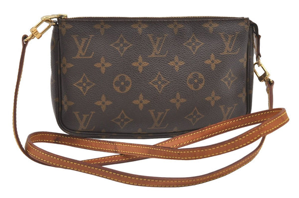 Authentic Louis Vuitton Monogram Pochette Accessoires Shoulder Cross Pouch 8812J