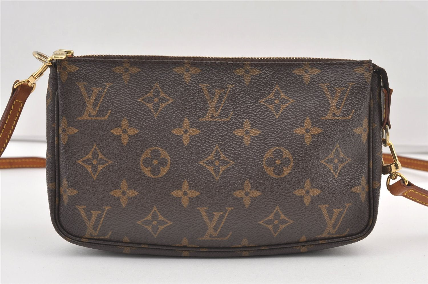 Authentic Louis Vuitton Monogram Pochette Accessoires Shoulder Cross Pouch 8812J