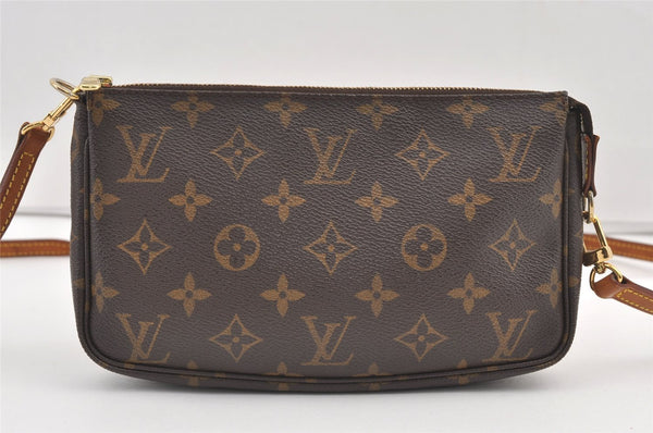 Authentic Louis Vuitton Monogram Pochette Accessoires Shoulder Cross Pouch 8812J