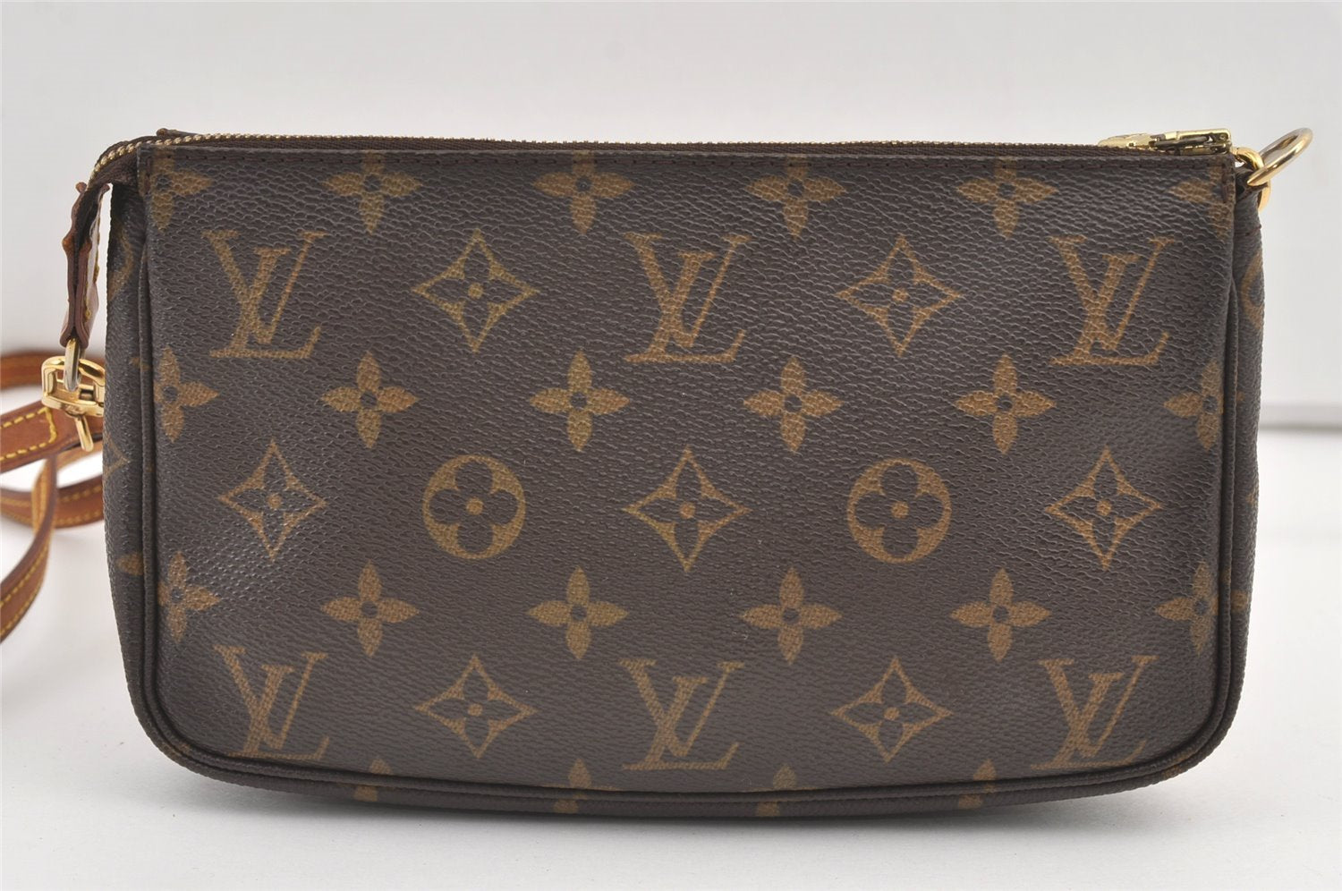 Authentic Louis Vuitton Monogram Pochette Accessoires Shoulder Cross Pouch 8812J